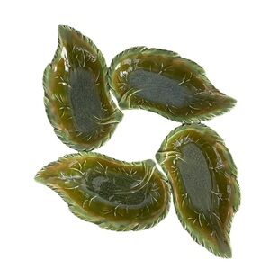 California Originals vintage leaf shaped pottery serving dishes